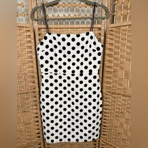 About Us Black and White Polka Dot Spaghetti Strap Mini Dress Size Medium